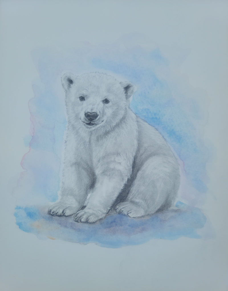 Playful Polar Bear Cub 9"x12"